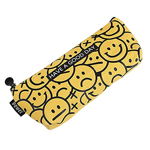 Preisvergleich Produktbild Hacoly Smiley-Gesicht mäppchen mädchen Junge Leinwand Federmäppchen Student Niedlich Reißverschluss Briefpapier Pouch Pencil Case Für Studenten Beginne mit der Schule Geschenke