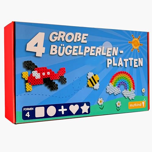 Mutkind Große Bügelperlen Platten 10mm - 4 Stück