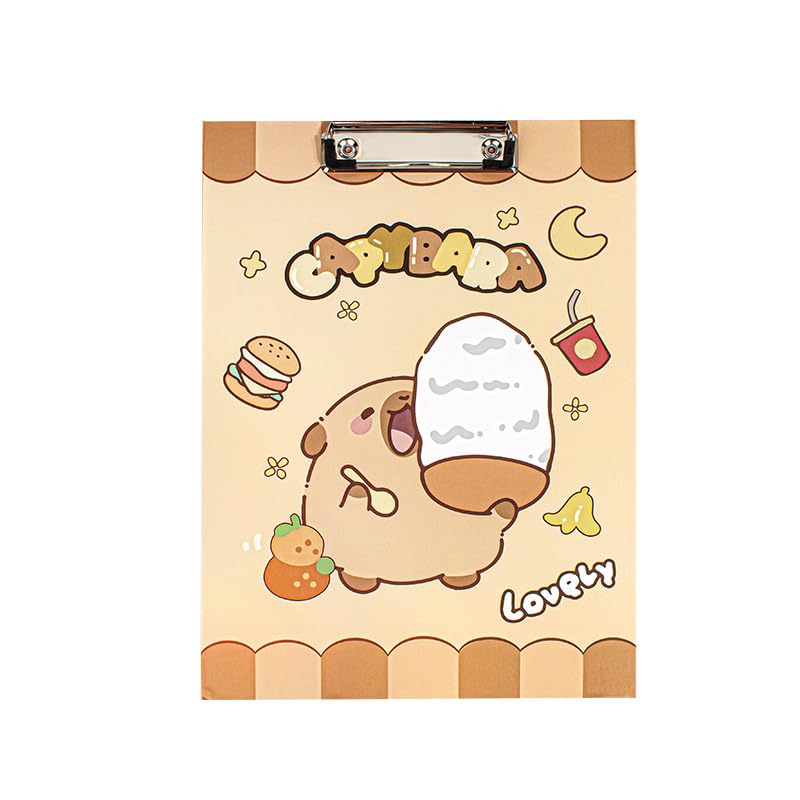 Capybara Cartoon A4 Clipboard – Cute & Durable Writing Board for Students, School Exams, Office Work, and Study Organization