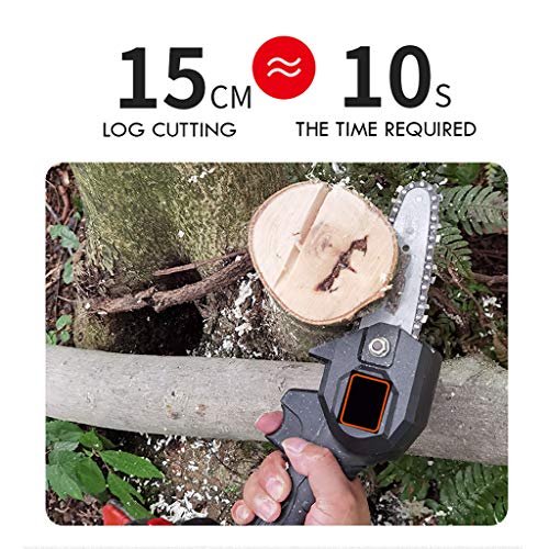 WEGSD Mini Chainsaw 4-Inch Cordless Electric Protable Chain Saw with Brushless Motor,(1.54lbs US Plug) Pruning Shears Chainsaw for Tree Branch Wood Cutting