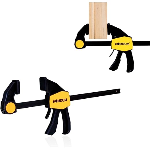 Homdum Quick Grip Clamp for woodworking One-Handed Release F type Ratchet Bar Clamp wood working size 300 x 65 mm with Durable Nylon Handle & scratch proof rubber grip (12 INCH)