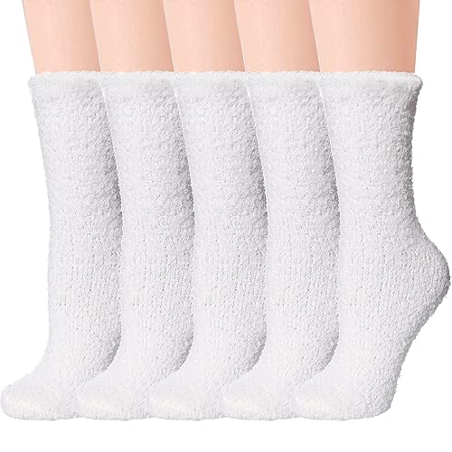 Ginmewrae Women's Fuzzy & Fluffy Warm Slipper Socks - Thick Home Sleeping & Winter Socks - Perfect