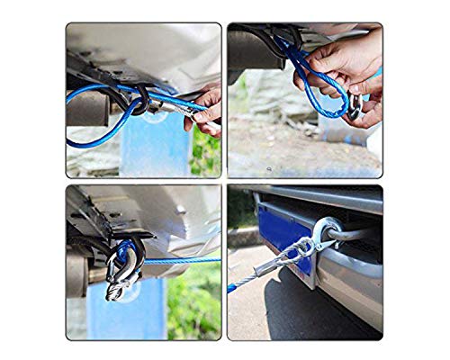 Image of WolkomHome Heavy Duty Tow Ropes 4M 5 Tons Wire Cable High Strength Hook Steel Wire Trailer Car Emergency Towing Rope for Maruti Wagon R 2017
