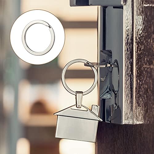 Haisheng 50PCS Flat Key Rings Round Keychain Rings Metal Key Ring for Home Car Keys Attachment Crafts DIY(5Colors)