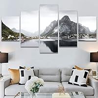 SIGNWIN 5 Panel Canvas Wall Art Calming Waters for Home Decorations Ready to Hang - 60