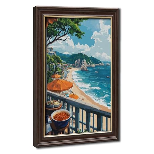 Poster d'algues rétro et illustrations de soja, tableau sur toile vintage de marché coréen