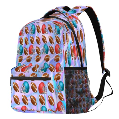 Sac à dos de football design cosmique multicolore idéal pour le lycée