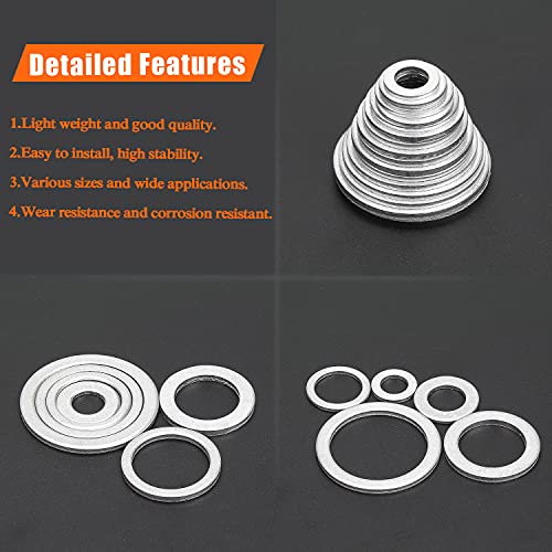 Image of HELIFOUNER 30 Pieces M24x29x2.0mm Automotive Drain Plug Gaskets, Oil Crush Washers, Aluminum Flat Washers, Inner Diameter 24mm, Outer Diameter 29mm, Thickness 2.0mm