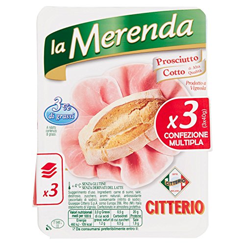 Citterio Merenda Prosciutto Cotto, confezione multipla 3x, 120g