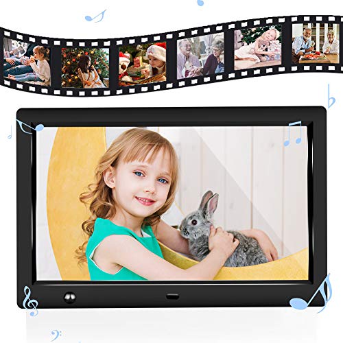 10 inch IPS Screen Digital Photo Frame, Digital Picture Frame with Motion Sensor, Timing Power On/Off, Support 1080P HD Video Player, Background Music, MP3, Calendar, USB Drive, SD Card [Jimwey] - Thumbnail 6