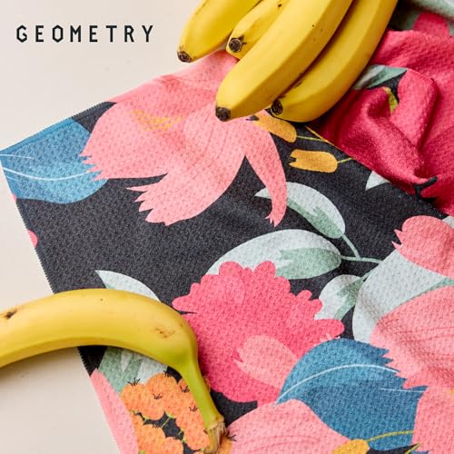 GEOMETRY Kitchen Tea Towels - Quick Dry Microfiber Dish Towels for Kitchen Roses for You, 18" x 30" 2-Pack - image 8