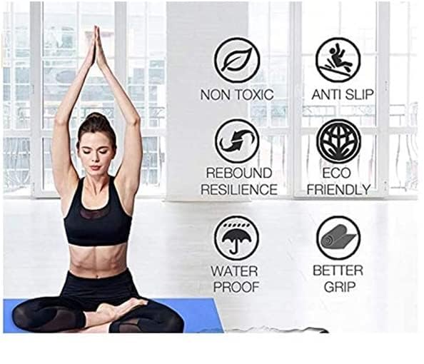 Image of Yoga Mats for Women and Men NBR Material with Carrying Strap, Extra Thick Exercise Mats for Workout Yoga Mat for Women for Workout, Yoga, Fitness, Exercise Mat Anti Slip Yoga Mats (4mm) (Orange)