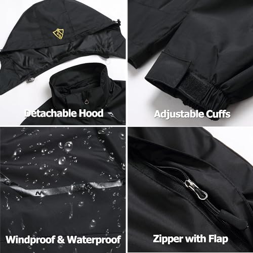 GIISAM Women's Black Waterproof Rain Jacket - Medium Size for Travel, Hiking, and Cycling - Image 7