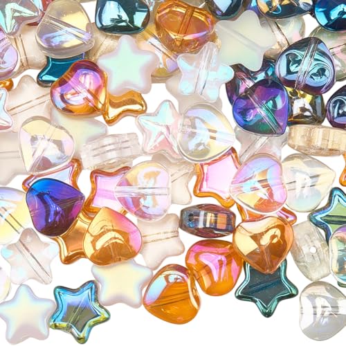 Perles en verre irisé à reflets galvanisés colorés en boîte de 200 - 7