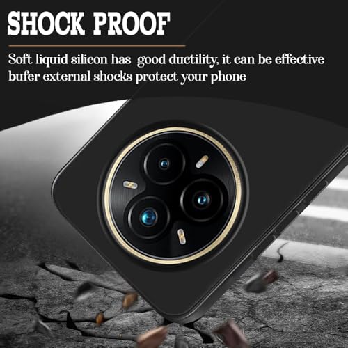Image of Back Cover for Realme 14 Pro Plus 5G | Full Camera Protection | Premium Liquid Silicon Case | Flexible Bumper Case for Realme 14 Pro Plus 5G (Black)