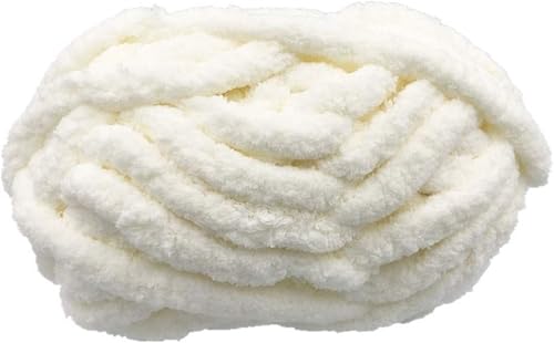 Miniatura 8 de Paquete de 8 hilos de felpilla gruesos para manta, color blanco, supervoluminoso, suave, grueso, esponjoso, gigante, lavable, de poliéster grande