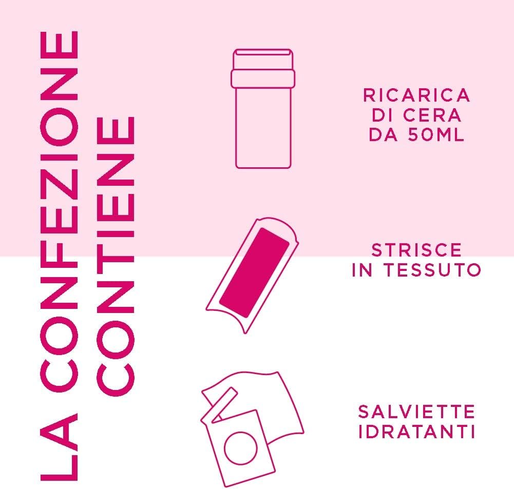 3x Veet EasyWax Roll-On Gambe e Corpo per Pelli Sensibili con Olio di Mandorle Idratante Ricarica per Scaldacera Elettrico Easy Wax - 3 Ricariche da 50ml