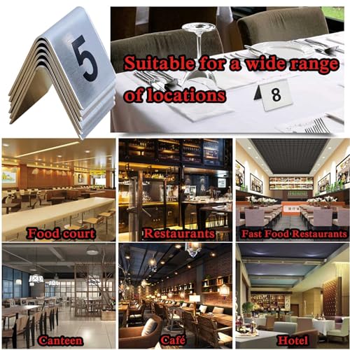 Wielokrotnego użytku Numery Stołu Ze Stali Nierdzewnej 1-50, Sturdy Metalowe Karty Namiotowe Na Wesela i Bankiety, Podwójne Stackable Seat Znaki Do Dekoracji Imprezy Restauracji