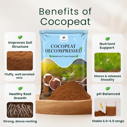 Image of Decompressed Cocopeat Powder - 5 Kg, Ready-to-Use Kerala's Coconut Husk Fibre for Home Garden & Potted Plants, Coconut Coir for Potting Soil Mix, 100% Natural Soil Conditioner, High Water Retention