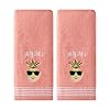 SKL HOME by Saturday Knight Ltd. Party Pineapple 2 Pc Hand Towel Set, Coral Pink