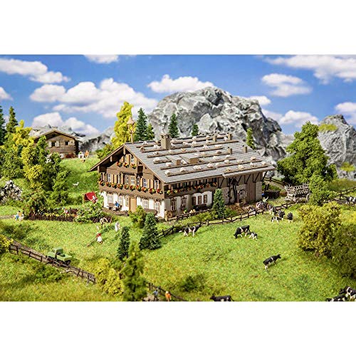 Grande Ferme Alpine Faller F232199 avec grange en bois miniature détaillée