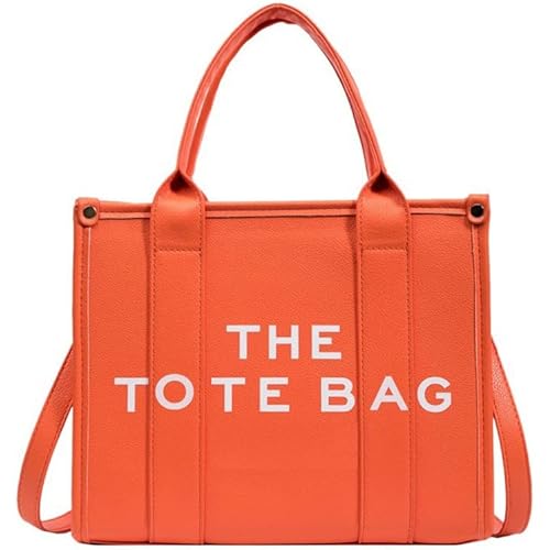 Heryuuk Tote Bag for Women, PU Leather Travel Hangbag with Adjustable Straps, Top Zipper Inner Pockets for Work Travel