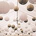 Paper lanterns，Paper Lanterns Lampshade， Paper Lanterns Decorations 10pcs Mixed Size Gold White Paper Lanterns Ball Lampion For Party Wedding Birthday Decor(Blue)