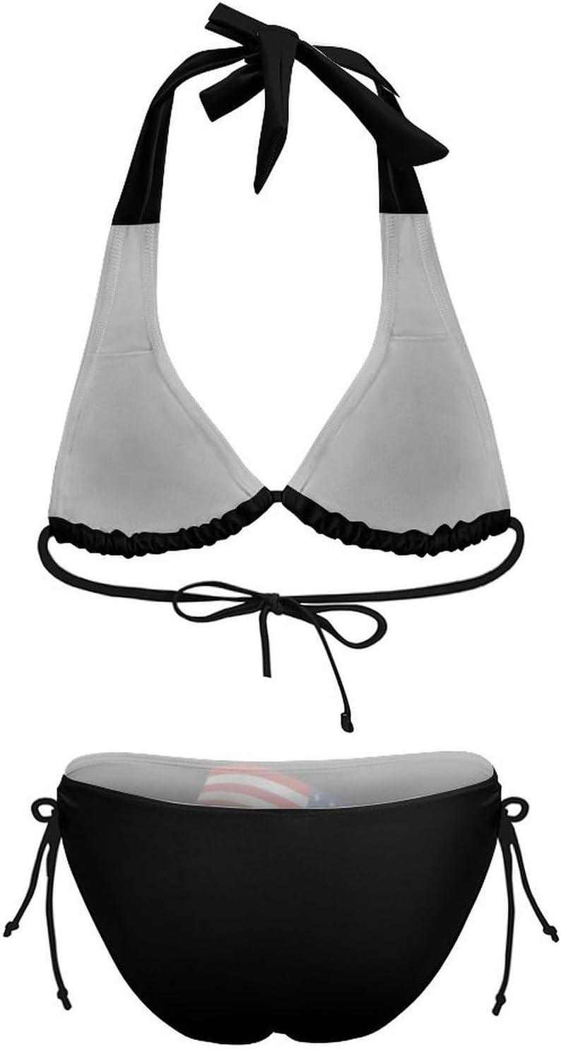 U.S. Flag Novelty Women's 2 Piece String Bikini Set Swimsuits Bathing Suit Swimwear