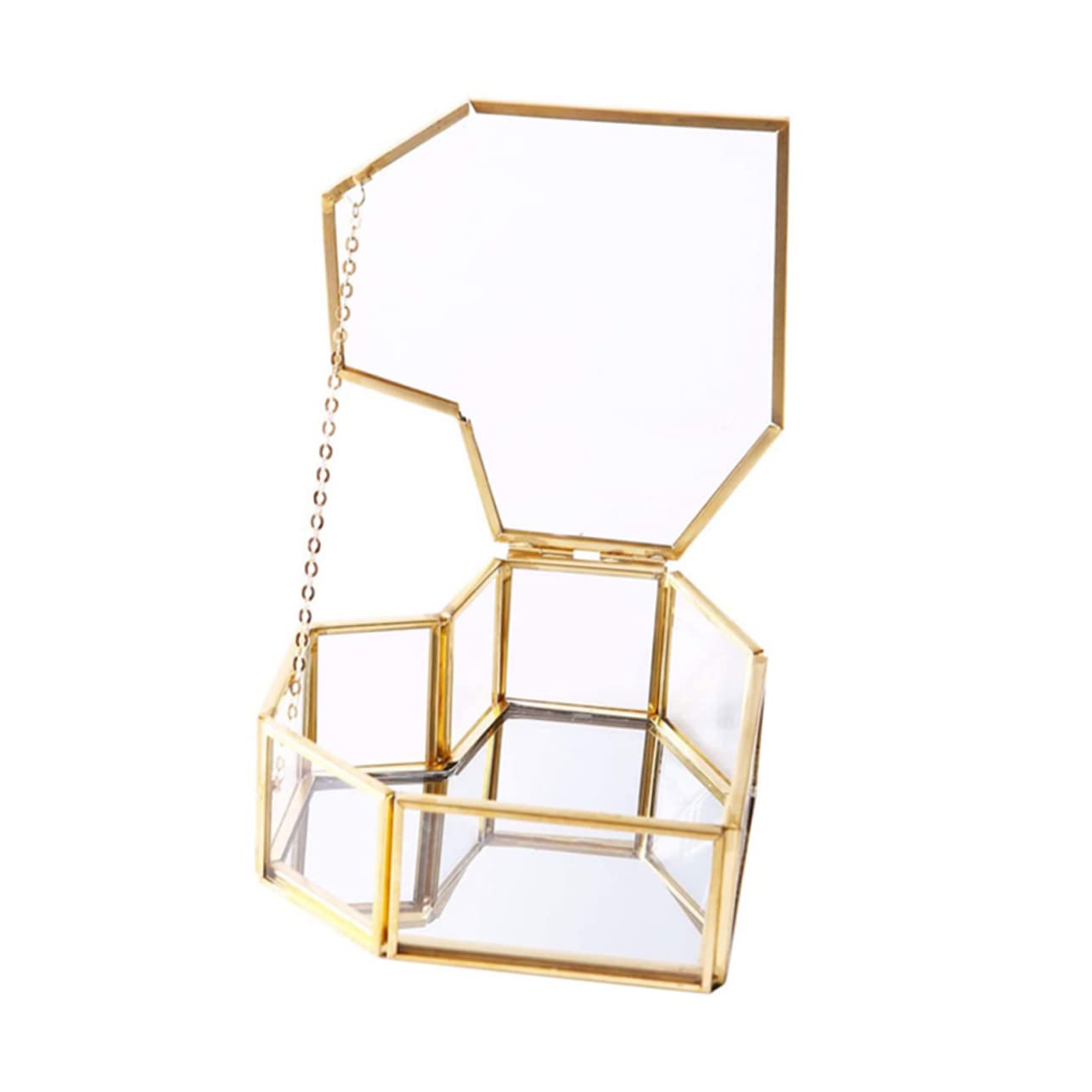 Boîte à bijoux transparente Healvian en verre pour bagues
