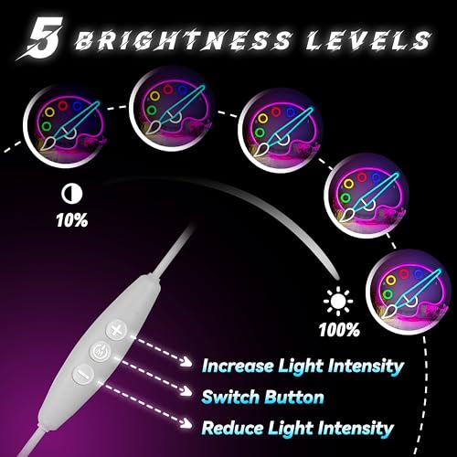 Image of Paint Palette Neon Sign Dimmable Paint Pallet Neon Signs for Wall Decor Led Sign for Art Classroom Decor USB Powered Art Painting Light Up Sign