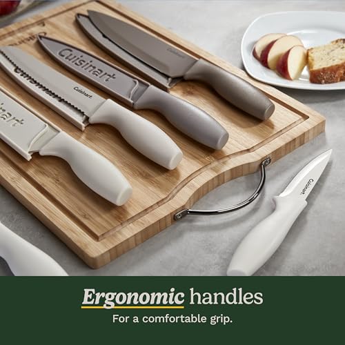 Image of Cuisinart Advantage 12-Piece Kitchen Knife Set, Professional-Quality Nonstick Coated Stainless Steel Knives w /Covers,Nonstick Color Coating-Easy Slicing,Ergonomic Handles,G1022-12P, 8 inch (Pack of 6)