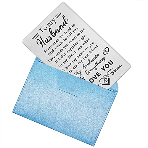 Tanwih Husband Wallet Card Gift From Wife, I Love You Cards Gifts For Him Husband, Unique Birthday Gifts For My Husband, Personalized Wedding Anniversary Presents #TOP5