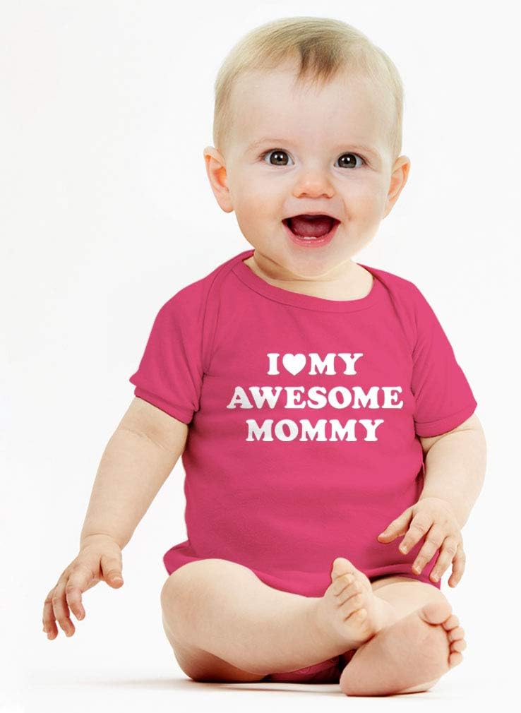 Tstars I Love My Awesome Mommy Cutest Gift for Mother's Day Baby Bodysuit