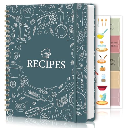 Organiseur de recettes vierge SKYDUE 140 pages format A4 avec intercalaires