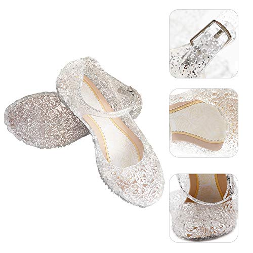 Image of techcity Princess Girls Sandals Dress Up Dance Party Cosplay Jelly Shoes for Kids Toddler Mary Janes