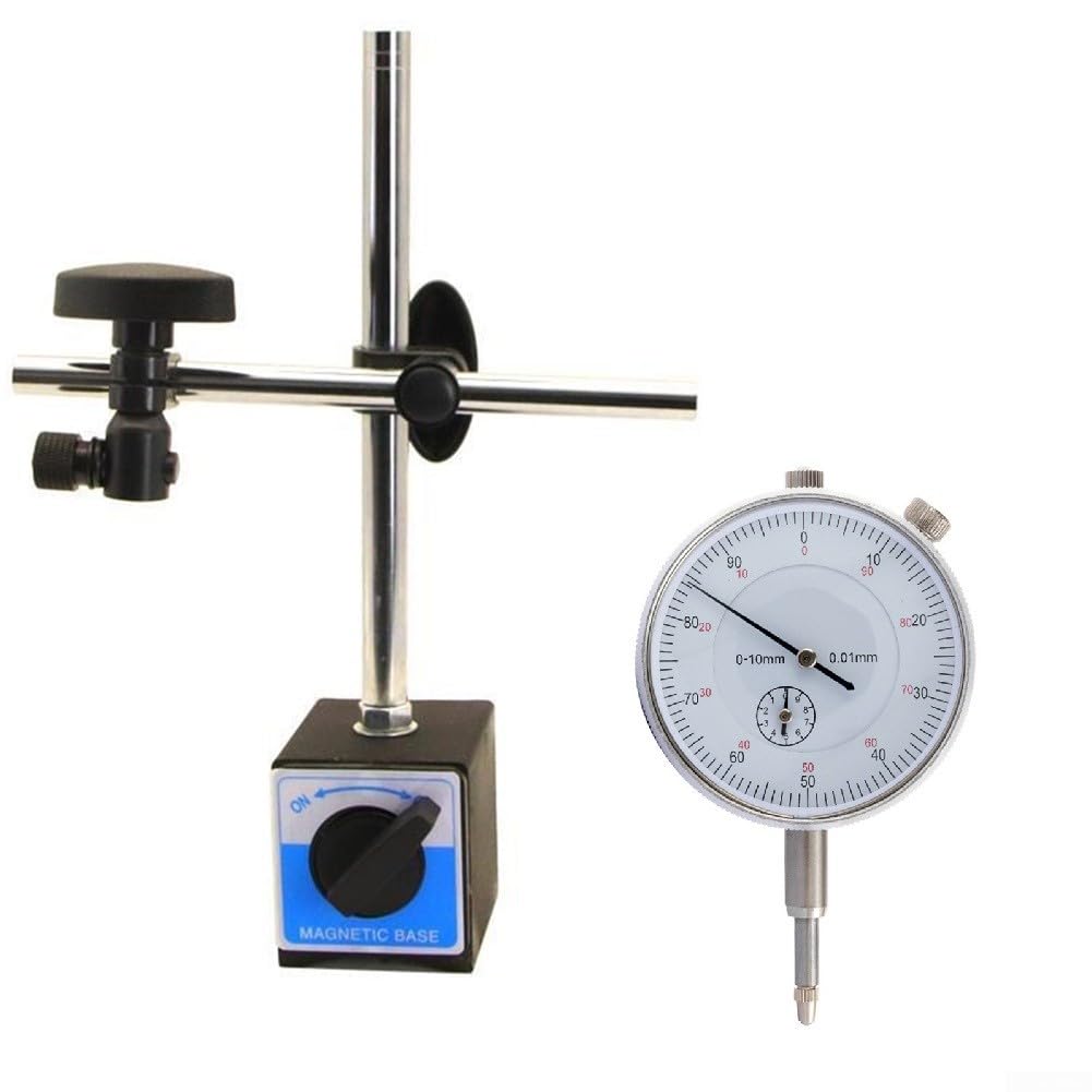 Metall für Messuhr-Halter mit Magnetfuß und Feineinstellung für 0–10 mm Messgerät, geeignet für genaue Messung und Prüfung (1 Set)