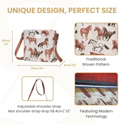 Image of Signare Tapestry Crossbody Bag Sling Shoulder Purse for Women