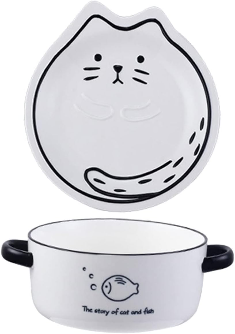 Mikinona Microwavable Ramen Noodle Bowls Style Ceramic Soup Bowls Lids Mixing for Daily Use