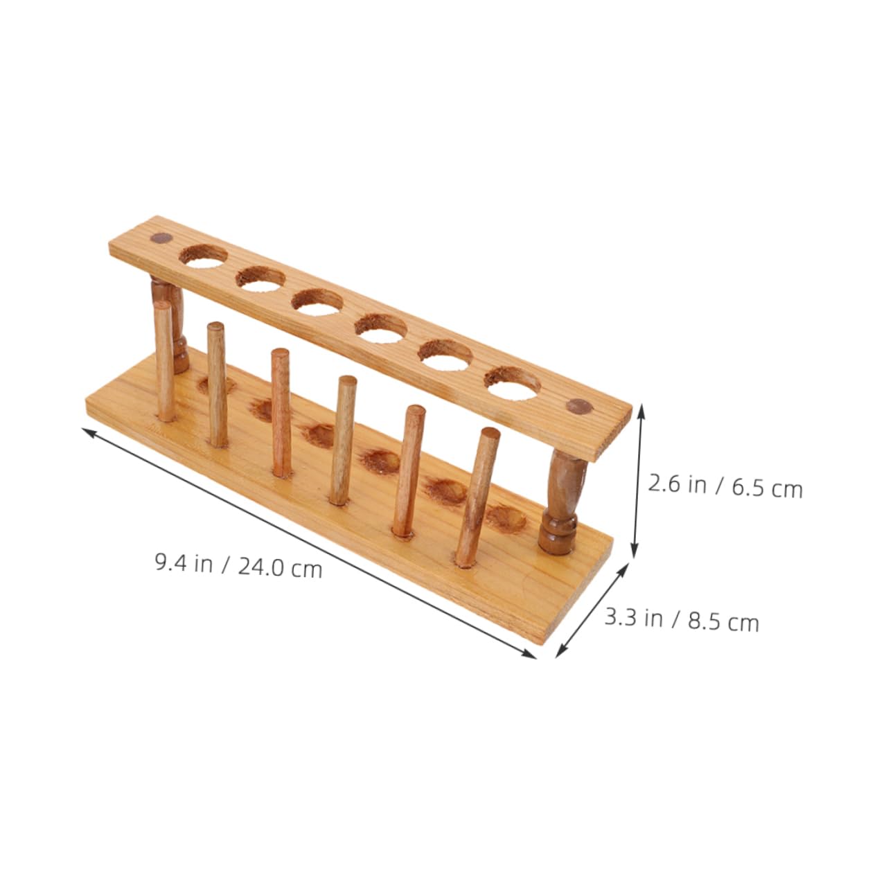 NAMOARLY Safe Wood Material Test Tube Shelf Pole Rack Laboratory Test Tube Organizer Space-Saving Design