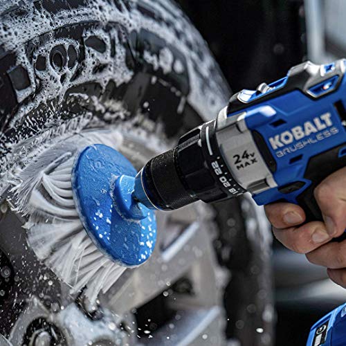 RotoScrub Wheel & Tire Drill-Powered Cleaning Brushes - 2-Brush Drill Accessory Combo Kit