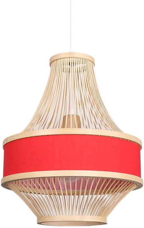 DENGJIN Stoffen schaduw Japanse stijl E27 lantaarn hanglampen Scandinavische stijl eenvoudige geweven bamboe kunst hangende lamp armatuur voor tatami eetkamer verstelbare hoogte verlichting