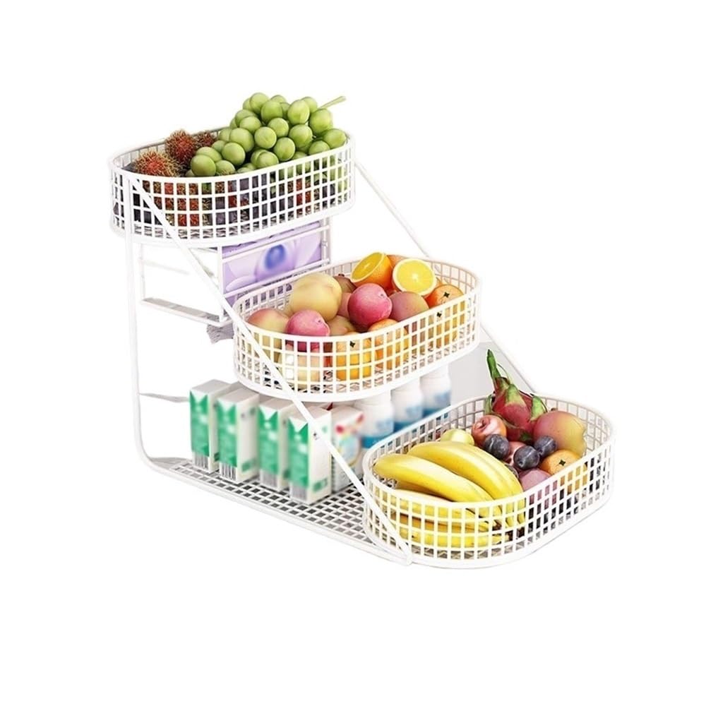 Zhaoj24-05 Fruit Racks 3-Tier Fruit Basket, Kitchen Countertop Bowl, Decorative Bowls Stand(White)
