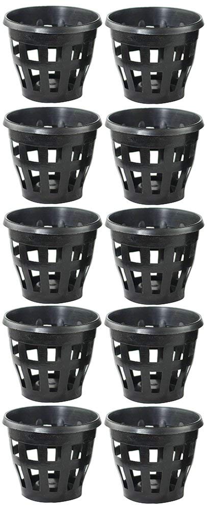 M-Tech Gardens Plastic Hydroponic & Orchid Plant Pot, (5" Diameter x 4" Height) (10)