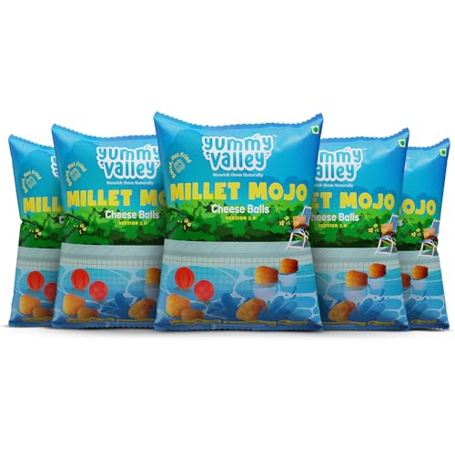 Image of Yummy Valley Millet Mojo Cheese Balls, Pack of 8 (200g)