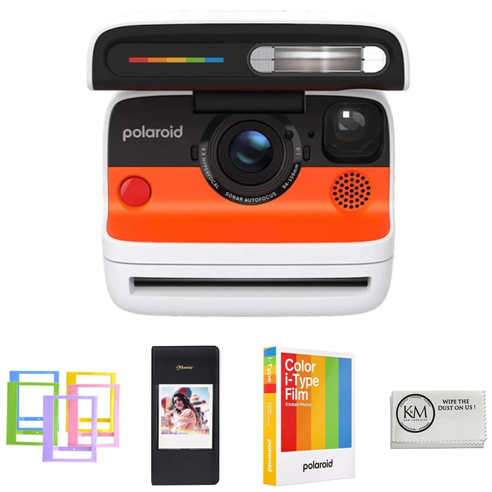Polaroid Flip Instant Camera Color Starter Set | White, 8 Exposures Bundle with Photo Album & Colored Frames + Cleaning Cloth (3 Items)-image-32