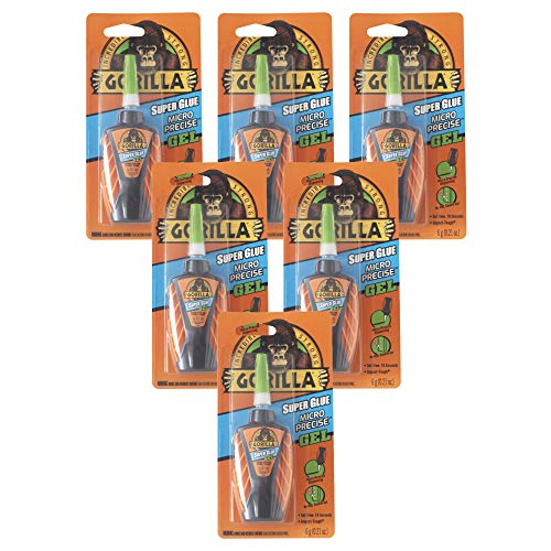 Gorilla Micro Precise Super Glue Gel, 6 Gram, Clear, (Pack of 6) - image 1