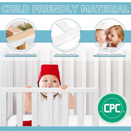 Image of Salcod Toddler Bed Conversion Kit (M12599) - CPSC Certified, Toddler Safe Guardrail Compatible with Davinci Crib: Charlie (M12801), Grove (M9301), Liam (M13401G), Nathan (M12501), White