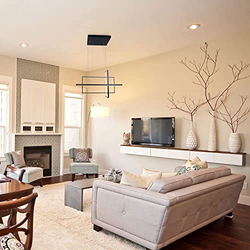 Unitary Modern Led Pendant Lights Kitchen Island, Kitchen Light Fixtures, Dining Room Light Fixture, Black Acrylic Remote Control Dimmable Led Chandelier, Hanging Lights, Ceiling Pendant Light #TOP3