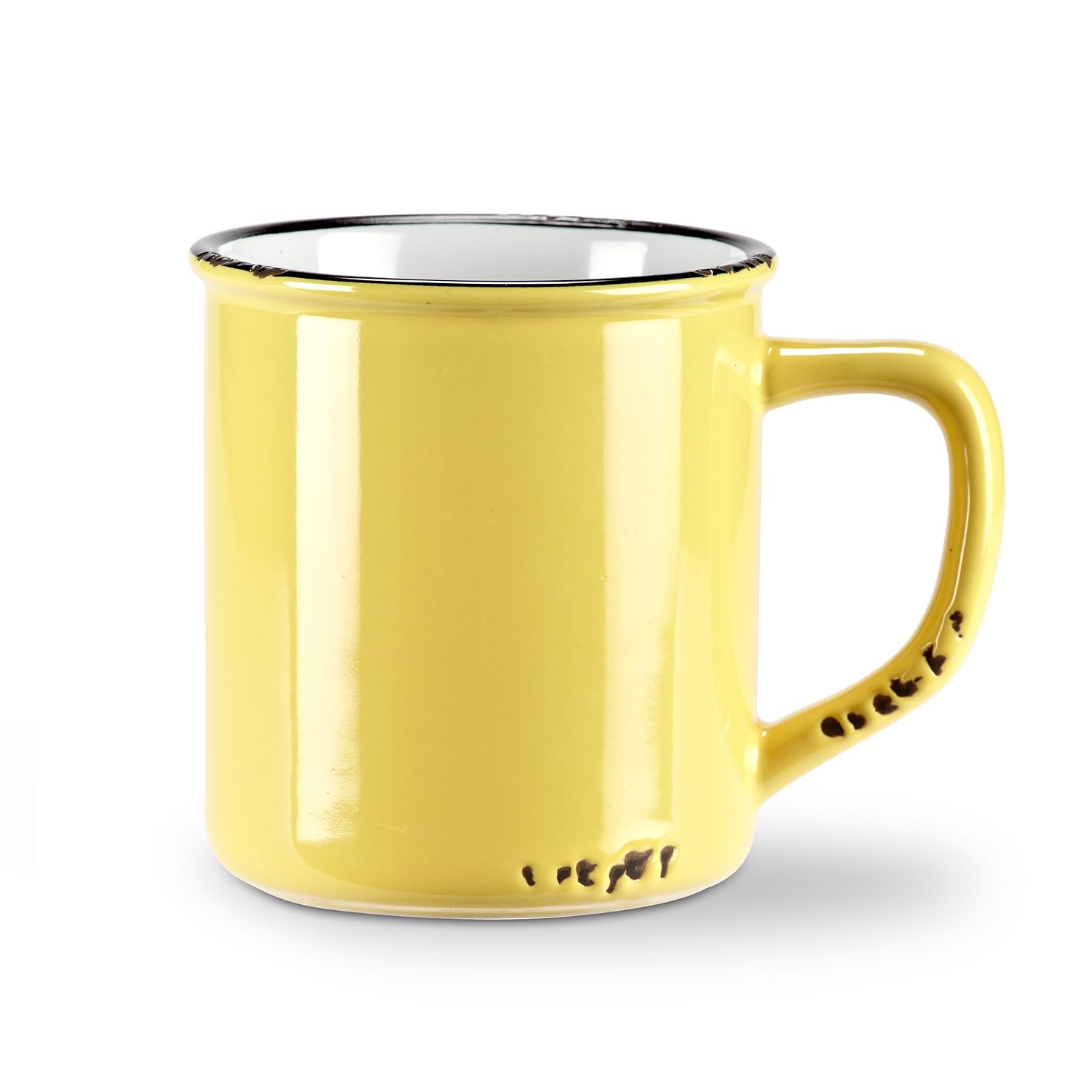 Abbott Collection Enamel Look Stoneware Mug, Yellow