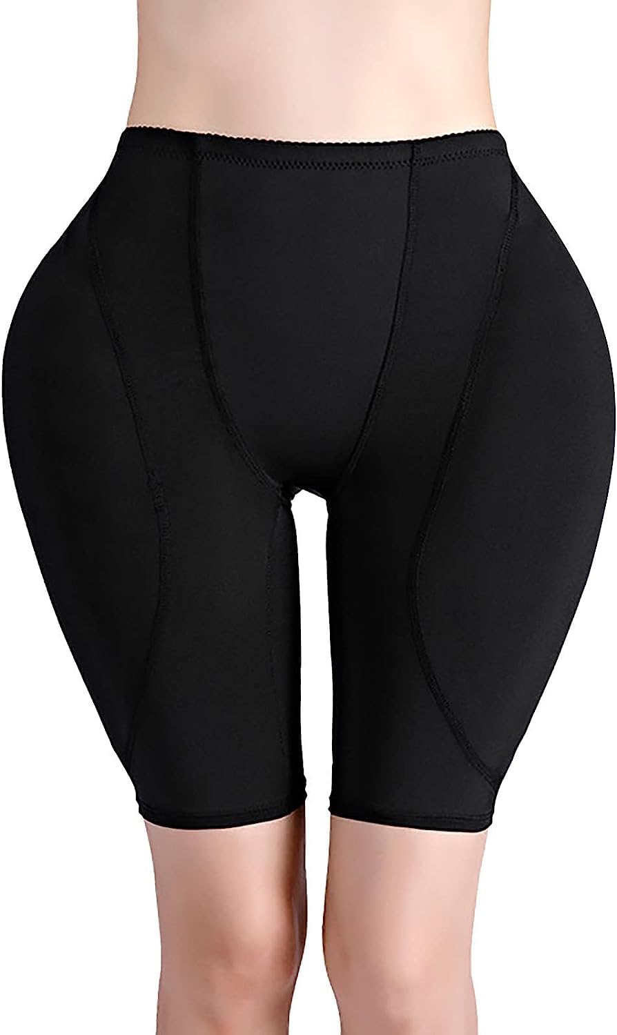 Sensual Lady Boy Shorts Butt Lifter Shapewear Underwear 2 Big Sponge Padded Plus Size Body Shaper Butt Hip Enhancer | Sarees Low Waist Shapewear | Black, Skin